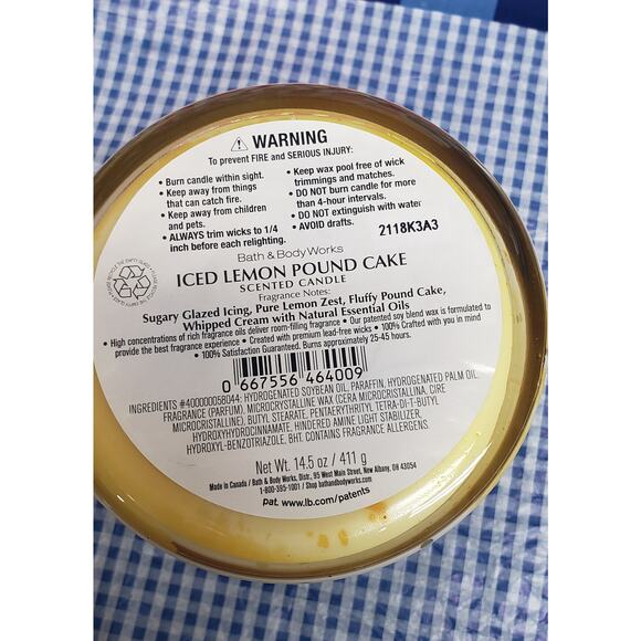 BBW Iced Lemon Pound Cake Butterfly Jar Large 3 Wick Candle Home Fragrance Decor - Picture 3 of 3